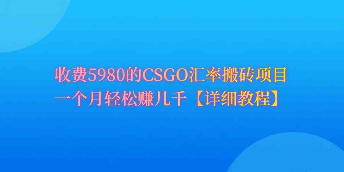 （9776期）CSGO装备搬砖，月综合收益率高达60%，你也可以！-柚子网创