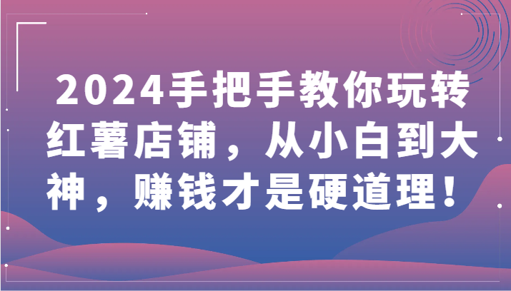 2024手把手教你玩转红薯店铺，从小白到大神，赚钱才是硬道理！-柚子网创