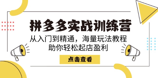 （14392期）拼多多实战训练营，从入门到精通，海量玩法教程，助你轻松起店盈利-柚子网创