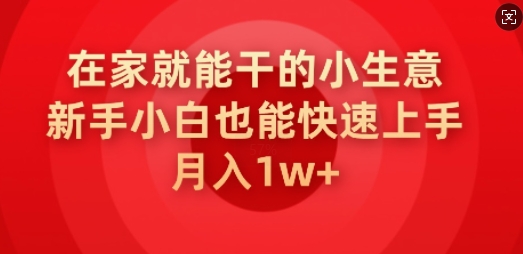 在家就能干的小生意，新手小白也能快速上手，月入1w-柚子网创