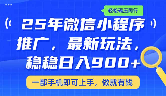 （14411期）25年最新小程序推广教学，稳定日入900+，轻松碾压同行-柚子网创