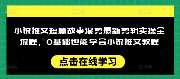 小说推文短篇故事混剪最新剪辑实操全流程，0基础也能学会小说推文教程，肯干多发日入多张-柚子网创