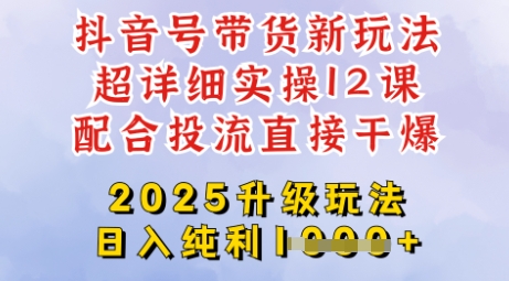 2025全新升级抖音带货玩法，一天纯利四位数，从剪辑到选品再到发布投流，超详细玩法揭秘-柚子网创