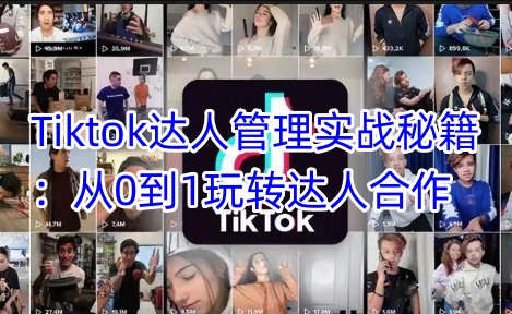 Tiktok达人管理实战秘籍：从0到1玩转达人合作-柚子网创