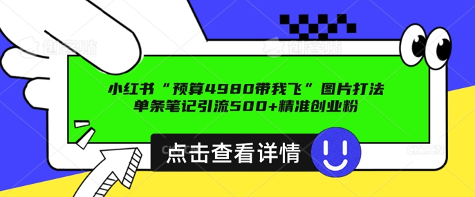 小红书图片引流打法，一张图片引爆创业粉 私信回不完，单条笔记引流500+精准创业粉-柚子网创