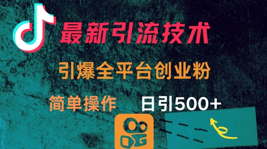 最新引流方法，引爆全平台的一个创业粉，简单操作日引300+-柚子网创